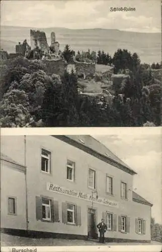 Ak Burscheid in Nordrhein Westfalen, Schlossruine, Restauration