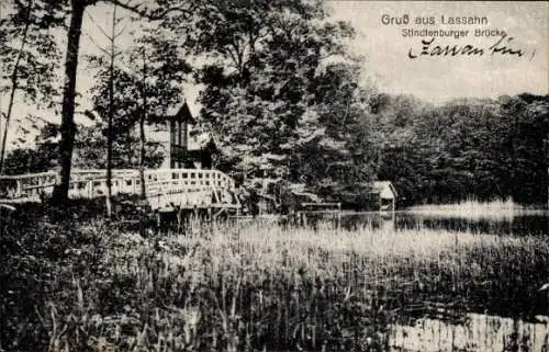 Ak Lassahn Zarrentin am Schaalsee, Stindtenburger Brücke