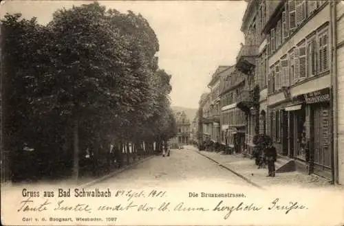 Ak Bad Schwalbach im Taunus, Brunnenstraße