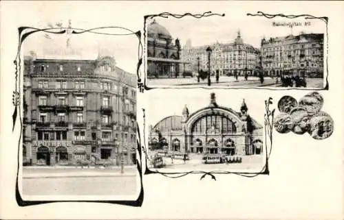 Ak Frankfurt am Main, Münzenhandlung, Bahnhof-Platz 2, Apotheke, Bahnhof