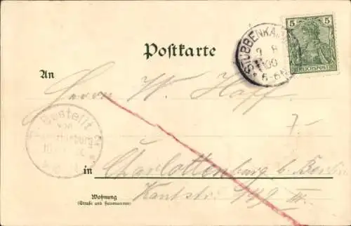 Litho Stubbenkammer Sassnitz auf Rügen, Kreidefelsen bei elektrischer Beleuchtung