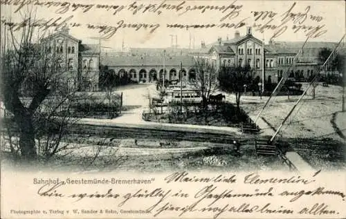 Ak Geestemünde Bremerhaven, Bahnhof, Bahnübergang