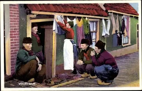Ak Volendam Nordholland Niederlande, Volendamer Tracht