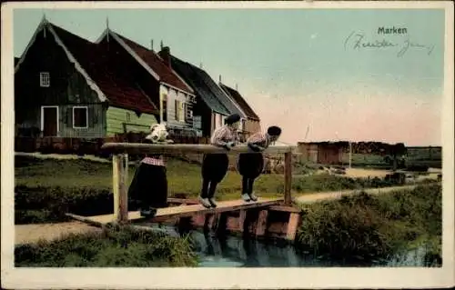 Ak Marken, Kinder in Tracht