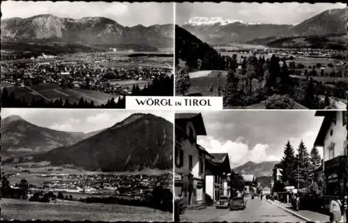 Ak Wörgl Tirol, Straßenpartie, Panorama, Berge