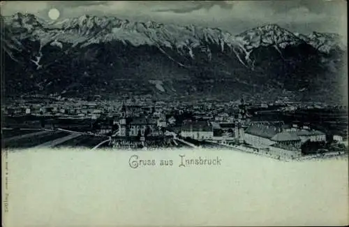 Mondschein Ak Innsbruck in Tirol, Gesamtansicht
