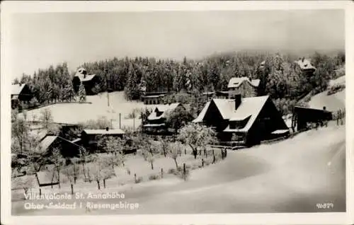 Ak Sosnówka Seidorf Podgórzyn Giersdorf Riesengebirge Schlesien, Villenkolonie St. Annahöhe, Winter