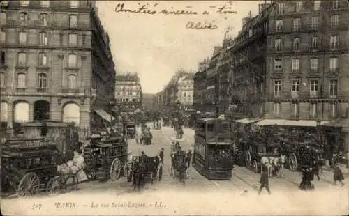 Ak Paris VIIIe Élysée, Rue Saint Lazare