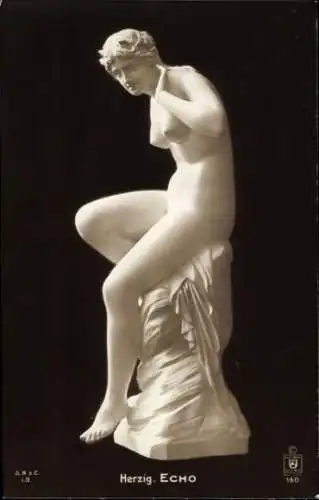 Ak Plastik von Herzig, Echo, weiblicher Akt