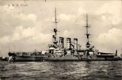 Ak Deutsches Kriegsschiff, SMS Elsaß, Kaiserliche Marine