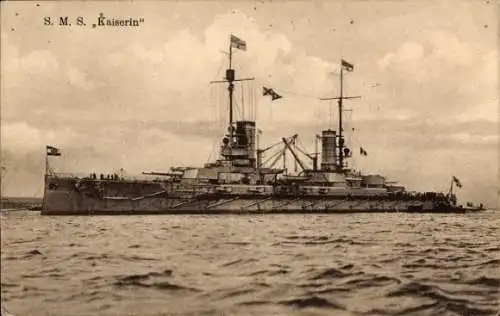 Ak Deutsches Kriegsschiff, SMS Kaiserin, Großlinienschiff, Kaiserliche Marine