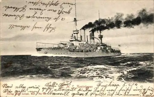 Ak Deutsches Kriegsschiff SMS Zaehringen