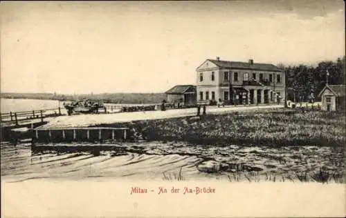 Ak Jelgava Mitau Lettland, Aa-Brücke