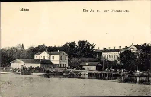 Ak Jelgava Mitau Lettland, Aa, Feonbrücke