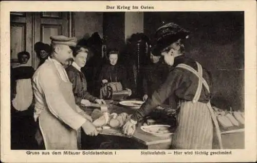 Ak Jelgava Mitau Lettland, Soldatenheim I, Stullenfabrik