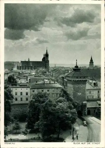 Ak Kraków Krakau Polen, Blick auf die Stadt