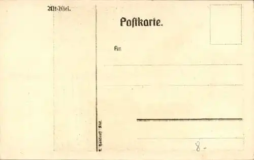 Künstler Ak Kiel, Markt, Altes Rathaus, Nikolaikirche
