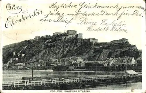 Ak Ehrenbreitstein Koblenz am Rhein, Festung