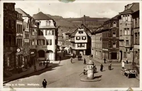 Ak Kirn an der Nahe, Marktplatz, Litfaßsäule