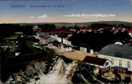 Ak Saarlouis im Saarland, Gesamtansicht der Altstadt