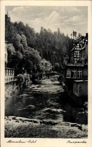 Ak Monschau Montjoie in der Eifel, Rurpartie, Fachwerkhaus