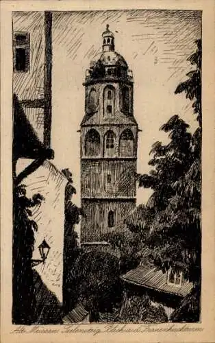 Künstler Ak Meißen in Sachsen, Frauenkirchturm