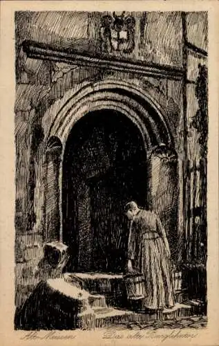 Ak Meißen an der Elbe, altes Burglehntor