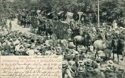 Ak Umzug der Schaustellung von Barnum und Bailey