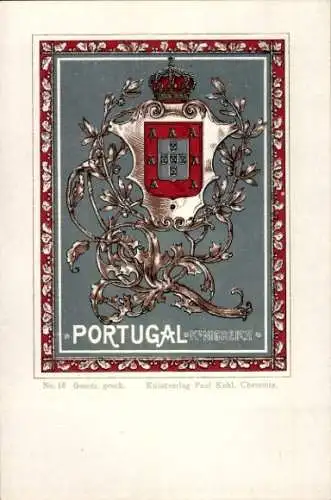 Wappen Litho Portugal, Königreich, Krone