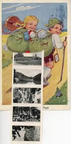 Leporello Ak Braunlage im Oberharz, Wandelhalle, Bodewasserfall, Kamelfichte, Wurmberg