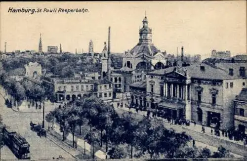 Ak Hamburg Mitte St. Pauli, Reeperbahn, Teilansicht