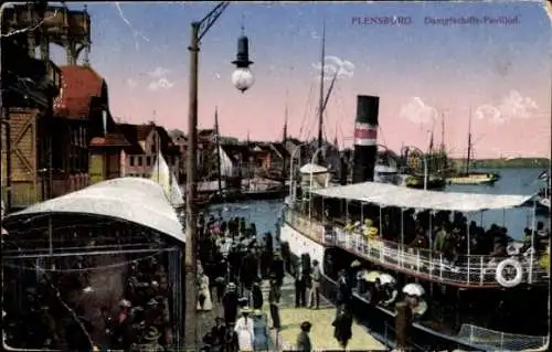 Ak Flensburg in Schleswig Holstein, Dampfschiffspavillon