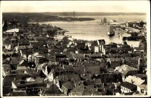 Ak Flensburg in Schleswig Holstein, Fliegeraufnahme
