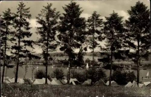 Ak Malter Dippoldiswalde, Zeltplatz am Maltersee, Talsperre