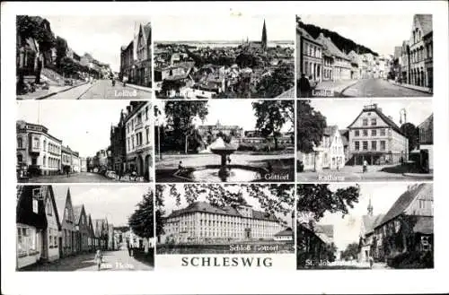 Ak Schleswig an der Schlei, Lollfuß, Rathaus, Schloss Gottorf, am Holm