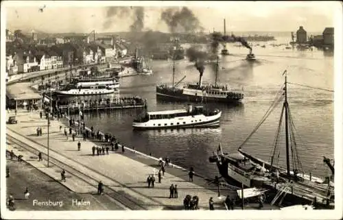 Ak Flensburg in Schleswig Holstein, Hafen