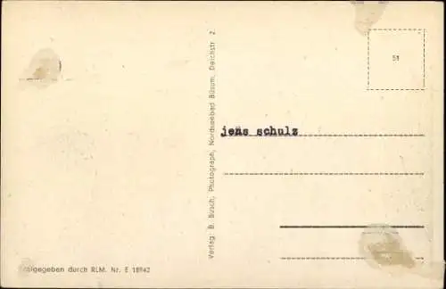 Ak Nordseebad Büsum, Am Südstrand mit Leuchtturm