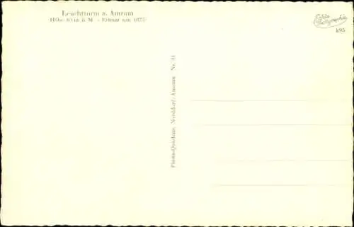 Ak Insel Amrum in Nordfriesland, Leuchtturm
