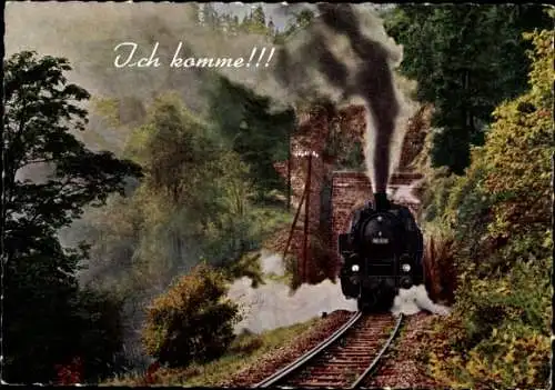 Ak Deutsche Eisenbahn Nr. 86 413, Tunnel, Ich komme