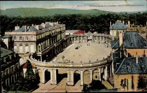 Ak Nancy Meurthe et Moselle, Hemicycle de la Carriere, Palais du Gouvernement