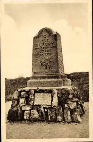 Ak Fleury devant Douaumont Meuse, Monument