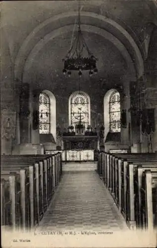 Ak Cutry Meurthe et Moselle, L'Eglise, interieur