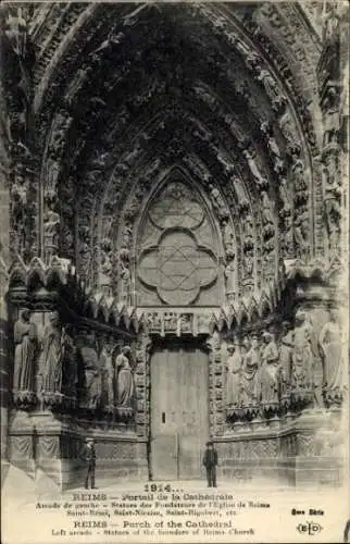 Ak Reims Marne, Portail de la Cathedrale