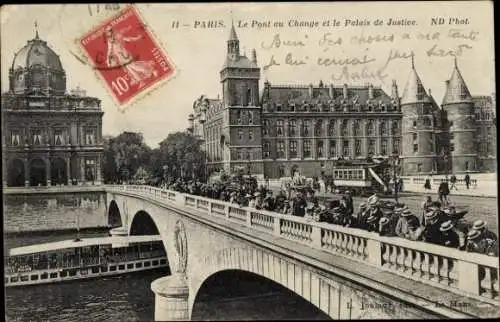 Ak Paris, Le Pont au Change, Palais de Justice