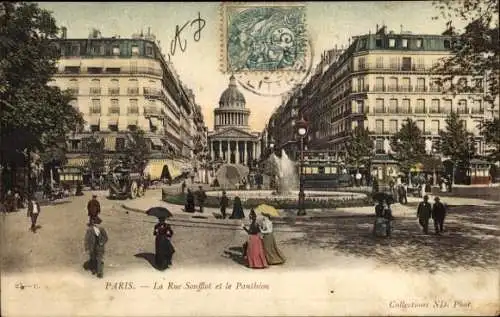Ak Paris V Panthéon, La Rue Soufflot, Pantheon