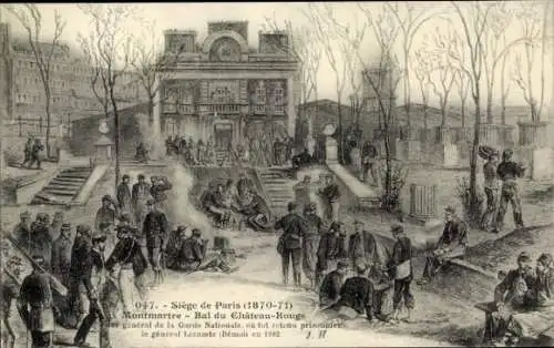 Ak Paris XVIII Montmartre, Siege de Paris 1870-71, Bal du Chateau-Rouge