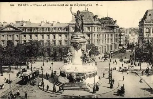 Ak Paris III, Place de la République, Monument de la Republique