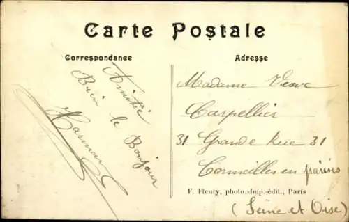 Ak Paris XIX Buttes Chaumont, Park, Chemin du Belvedere, pont fatal, Doppeldecker