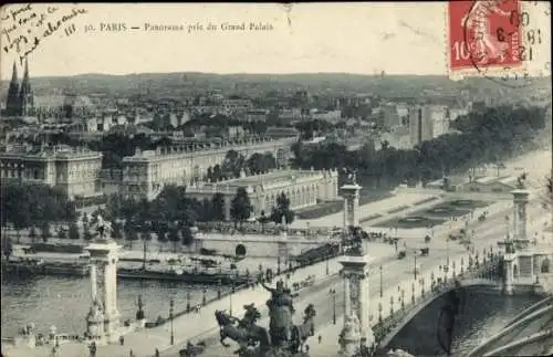 Ak Paris I Louvre, Blick vom Grand Palais, Brücke