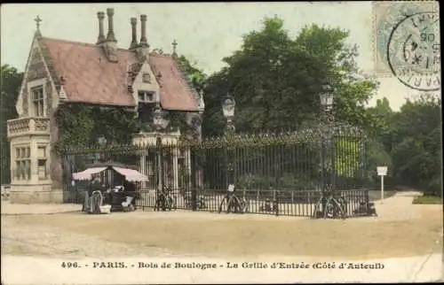 Ak Paris XVI, Bois de Boulogne, La Grille d'Entree, Cote d'Auteuil